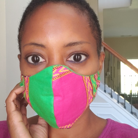 Cloth Face Mask 3 Layer Ankara Print FREE w BUNDLE - Picture 5 of 8